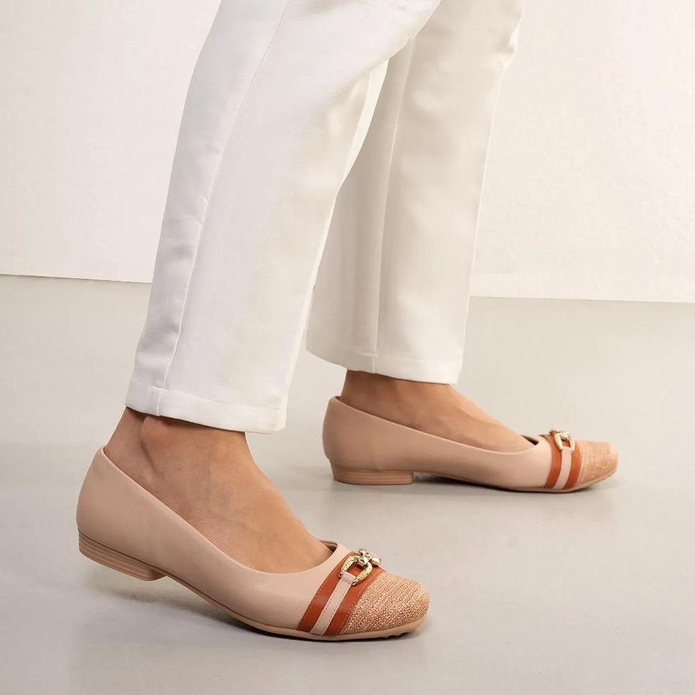 Sapatilha Piccadilly Bico Fino Fivela Feminina Rosé 9