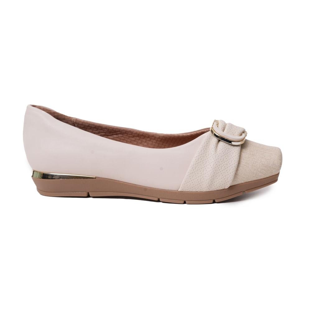 Sapatilha Piccadilly Laço Feminina Branco Off 1