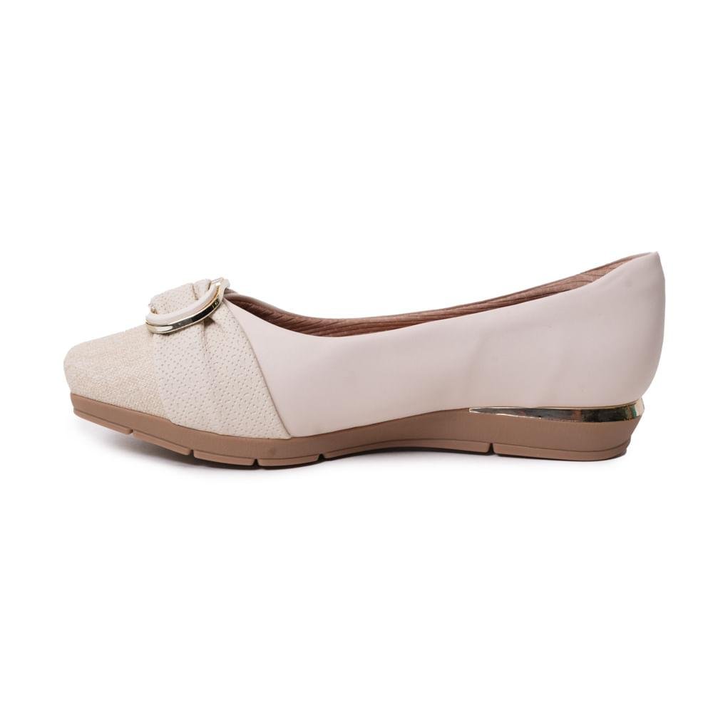 Sapatilha Piccadilly Laço Feminina Branco Off 2