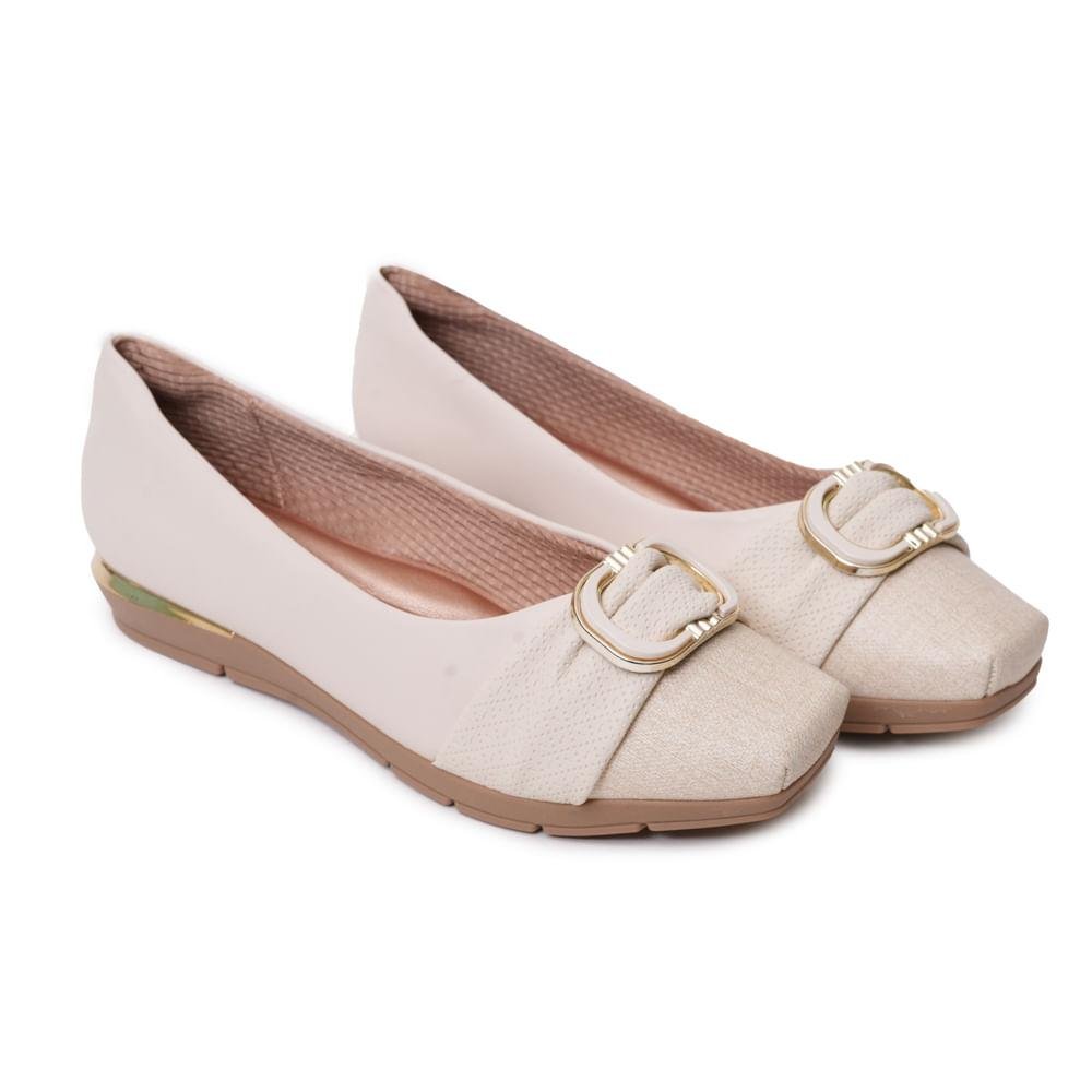 Sapatilha Piccadilly Laço Feminina Branco Off 4