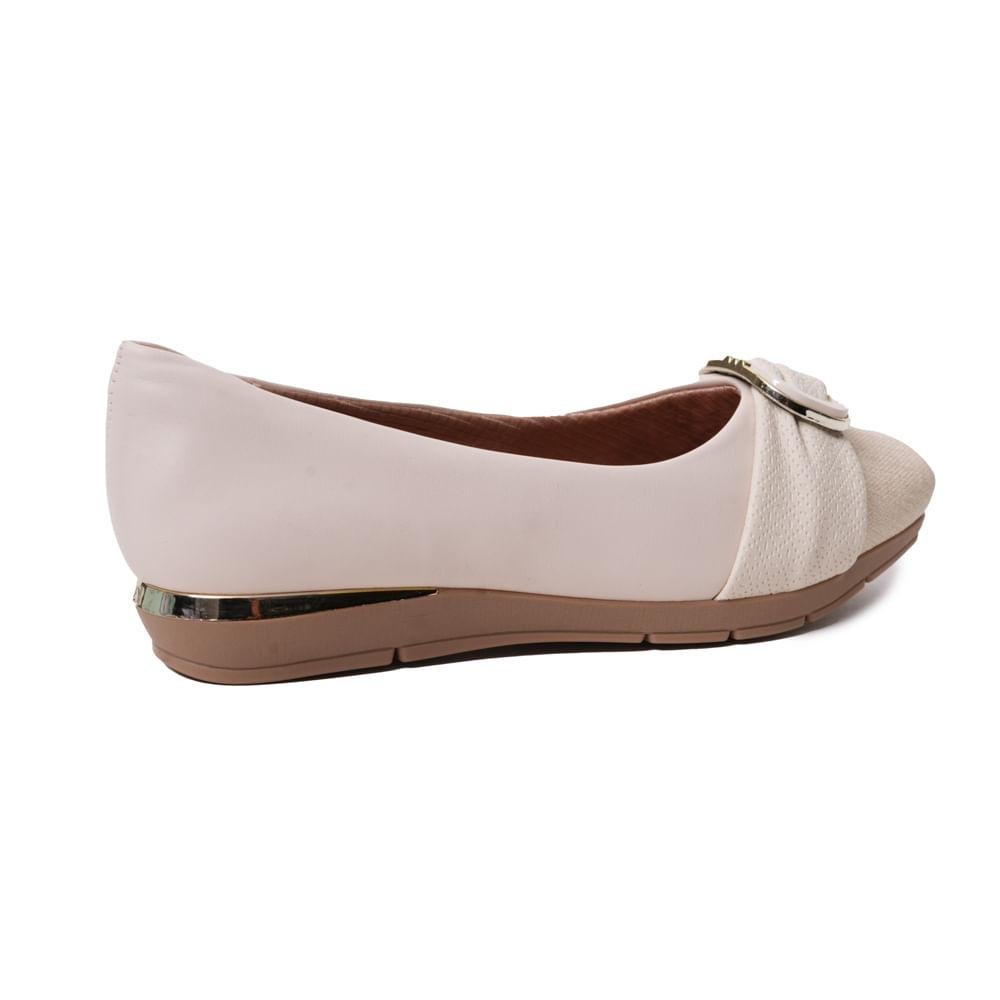 Sapatilha Piccadilly Laço Feminina Branco Off 7