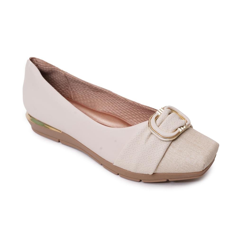 Sapatilha Piccadilly Laço Feminina Branco Off 3