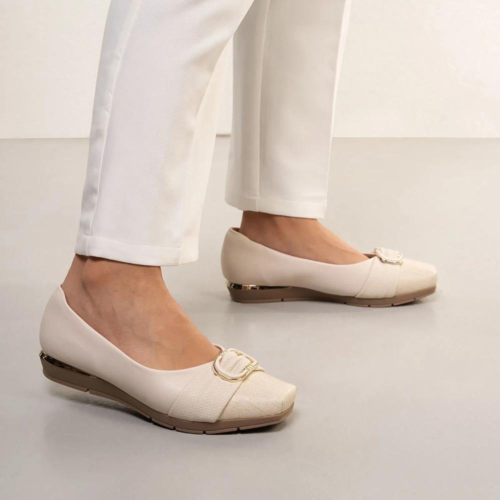 Sapatilha Piccadilly Laço Feminina Branco Off 9