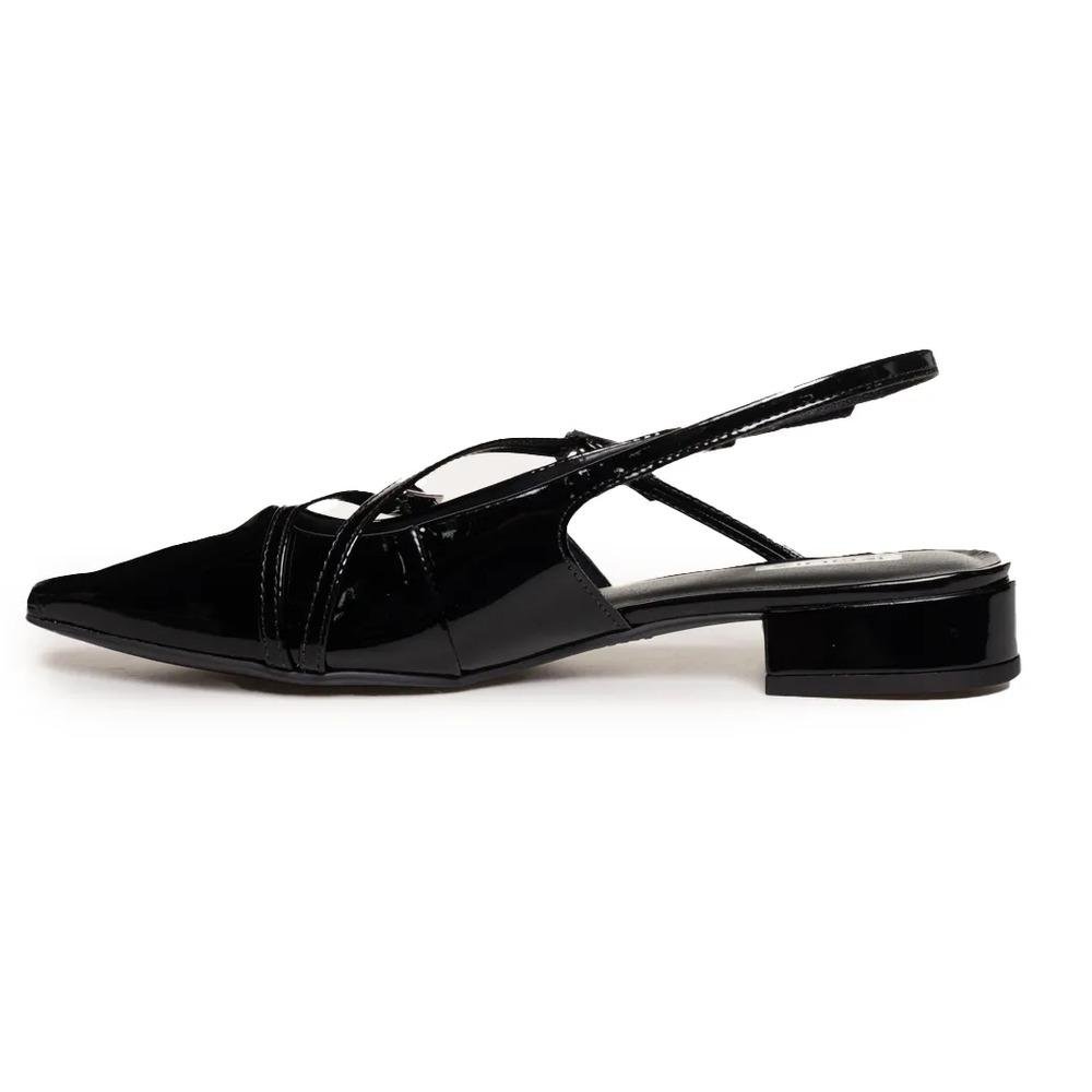 Sapato Quiz Fivelas Bico Fino Feminino Preto 2