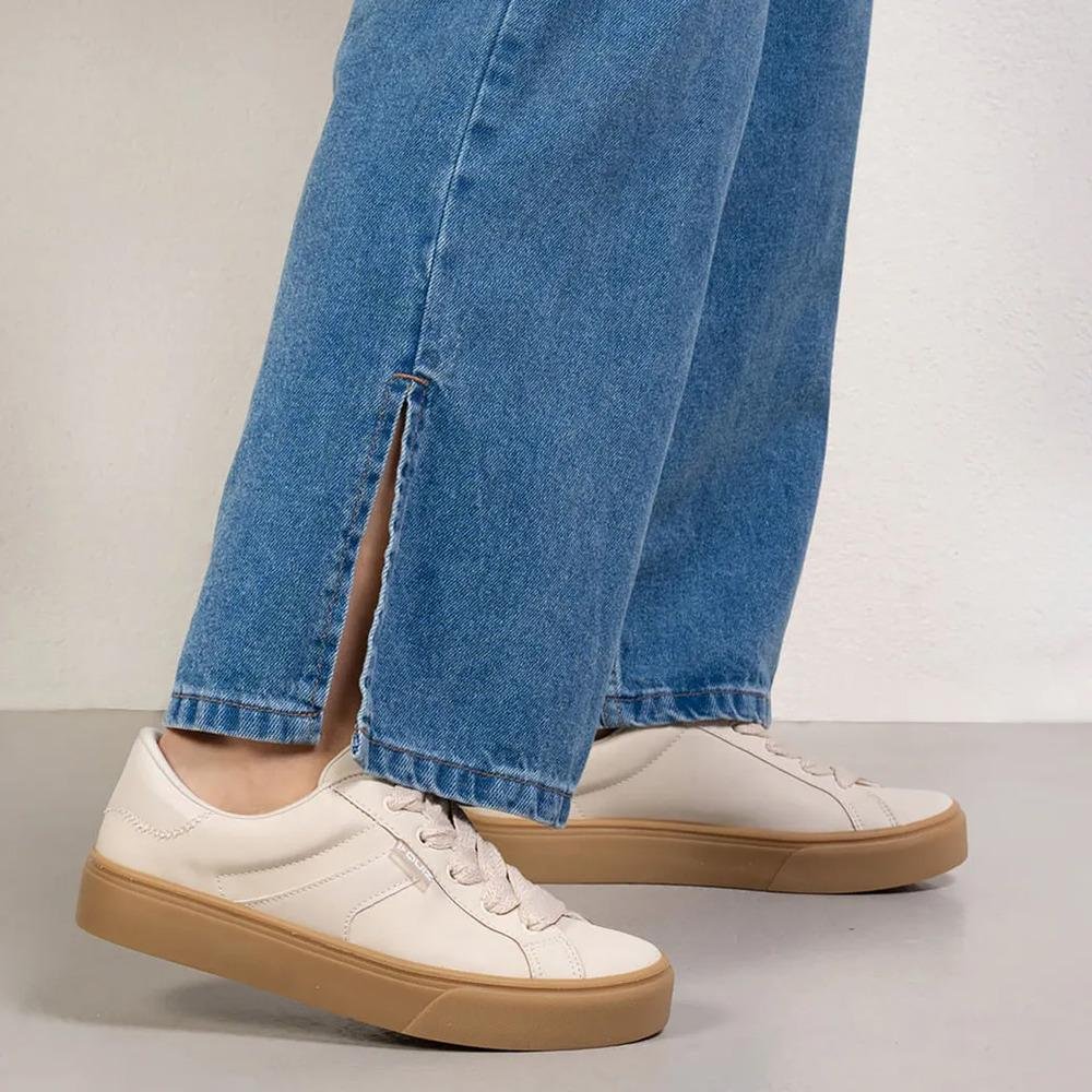 Tênis Quiz Casual Cadarço Feminino Branco Off 8