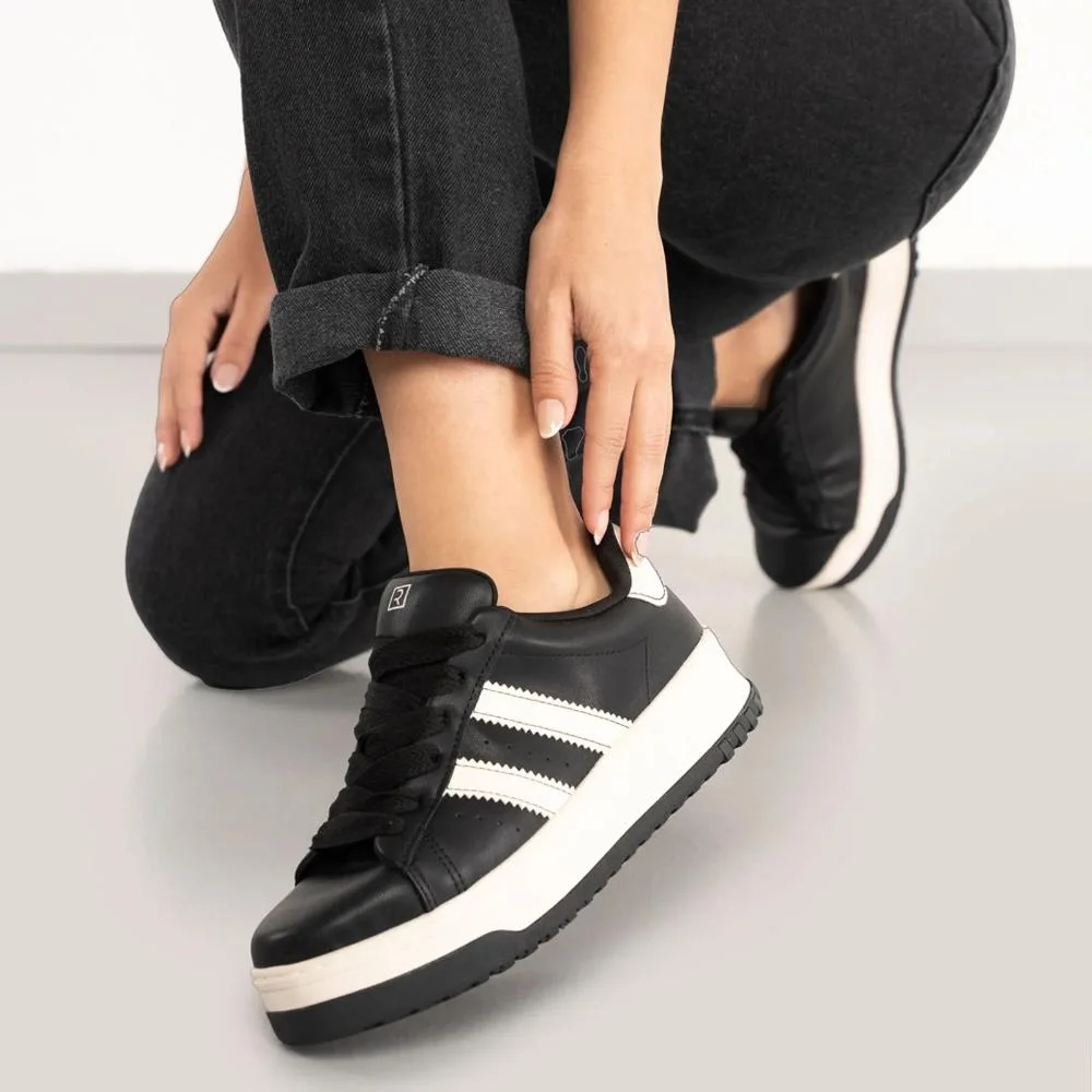 Tênis Ramarim Sola Alta Feminino Preto/Branco 9