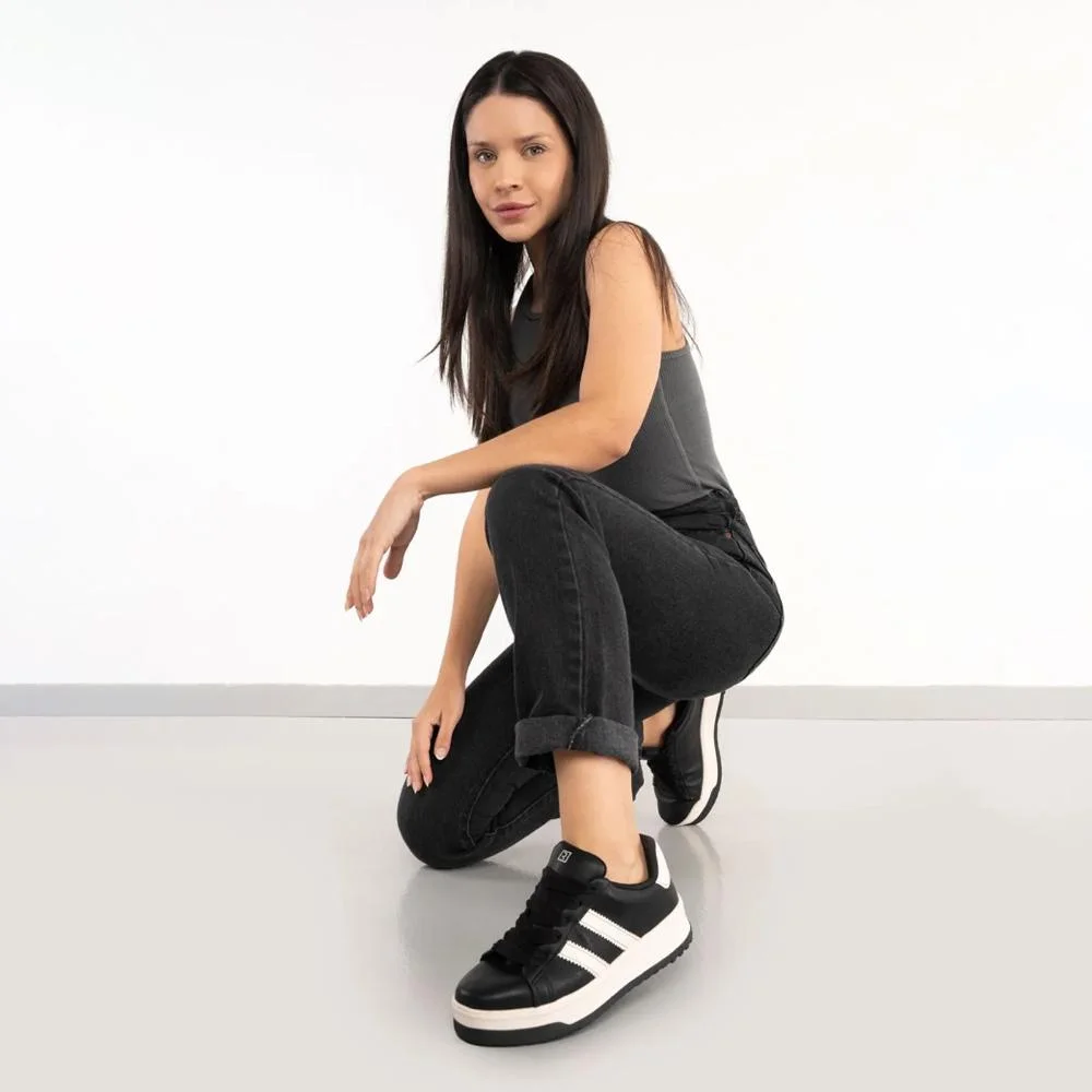 Tênis Ramarim Sola Alta Feminino Preto/Branco 10