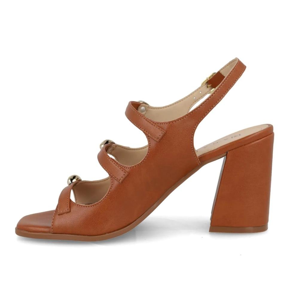 Sandália Ramarim Tiras e Apliques Feminina Marrom 2