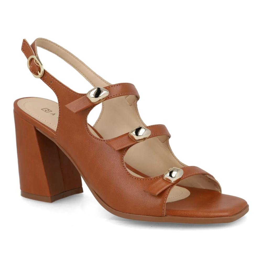 Sandália Ramarim Tiras e Apliques Feminina Marrom 3