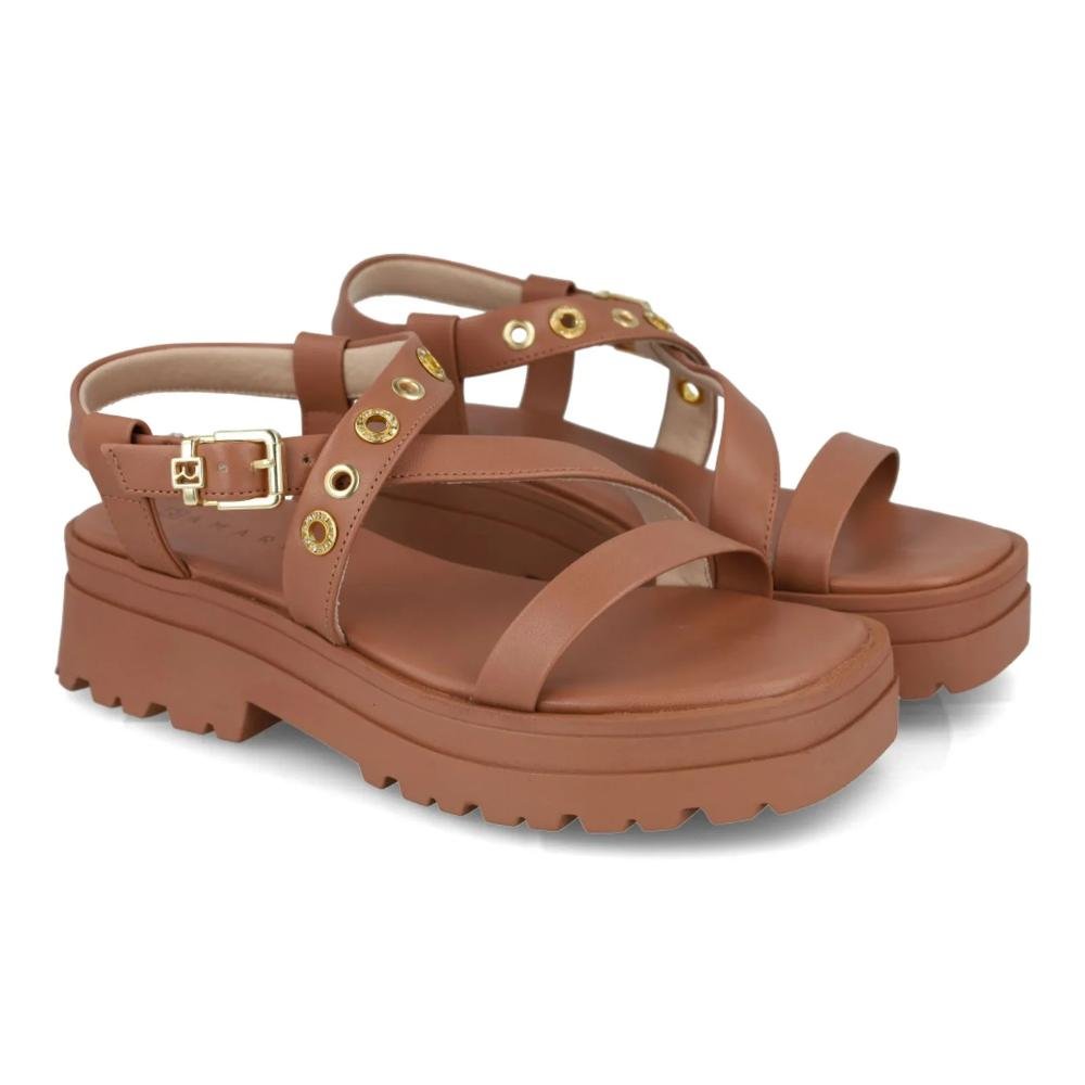 Sandália Ramarim Plataforma Tratorada Feminina Marrom 6