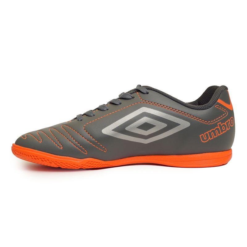 Chuteira Umbro Futsal Masculina Cinza/Laranja 2