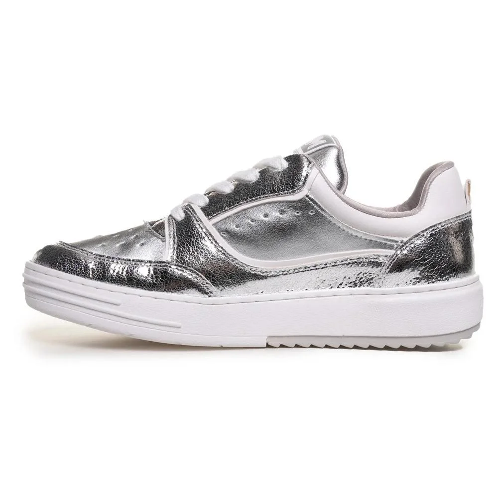 Tênis Via Marte Casual Metalizado Feminino Prata 2