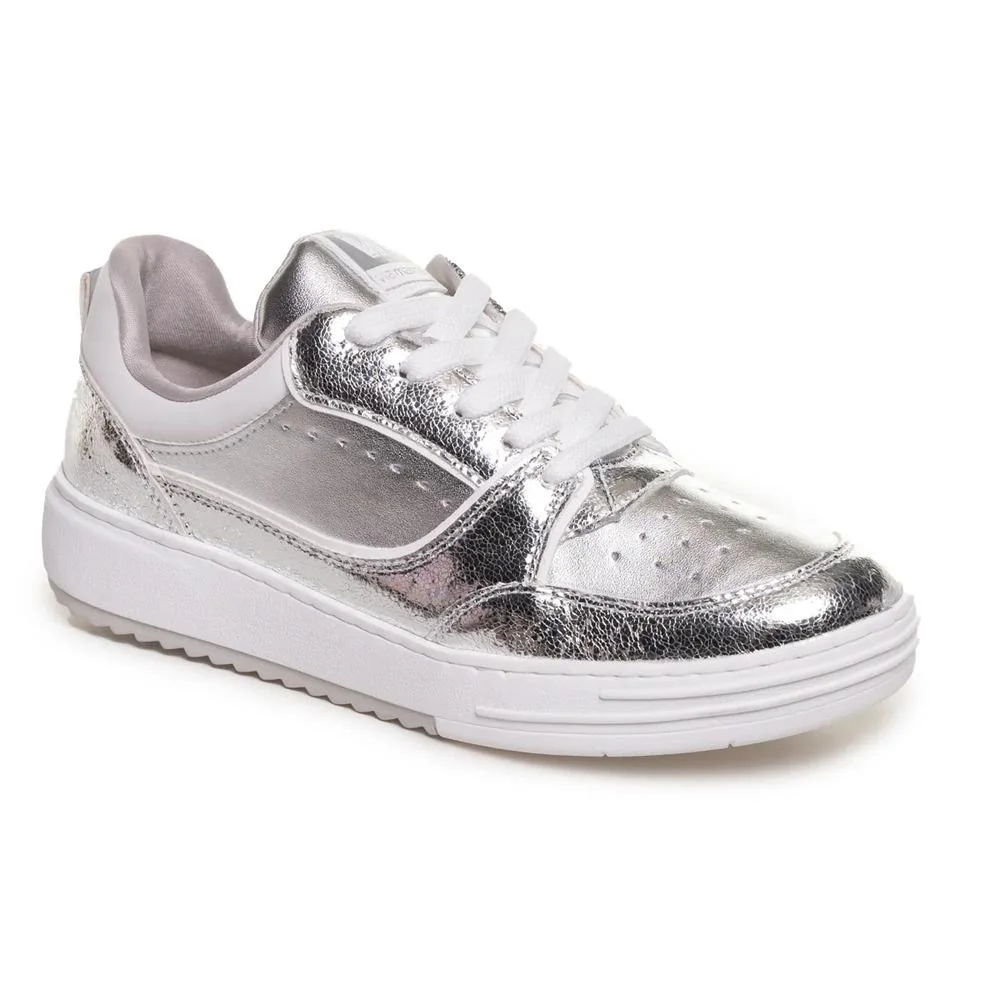 Tênis Via Marte Casual Metalizado Feminino Prata 3