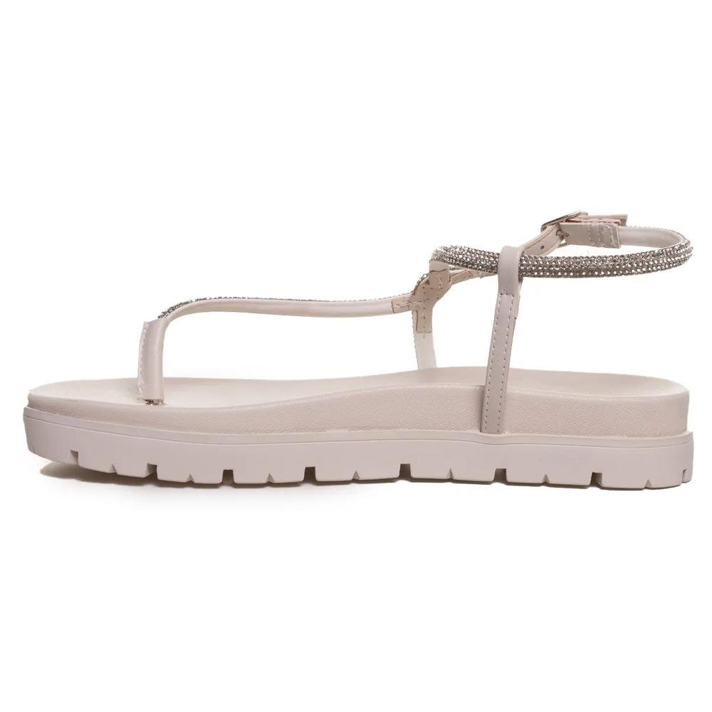 Sandália Via Marte Rasteira Brilho Feminina Branco 2