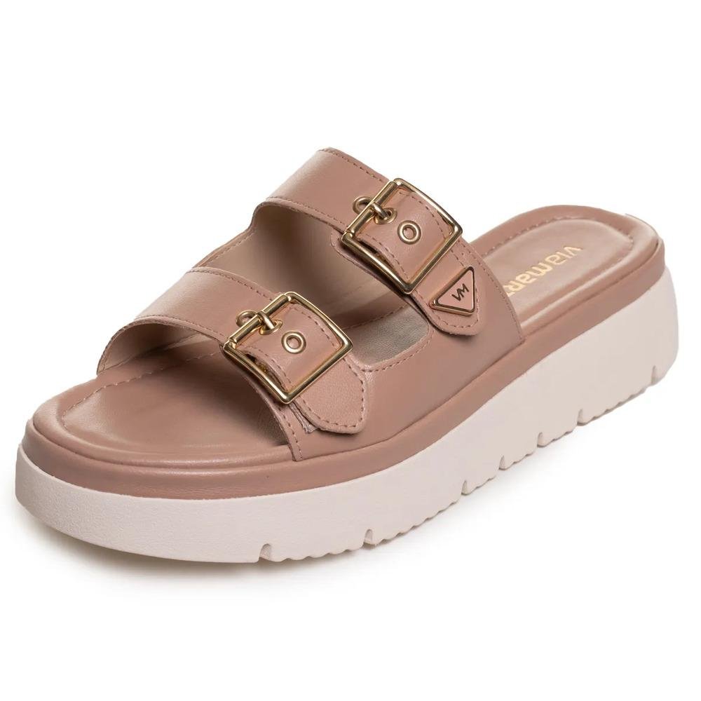 Tamanco Via Marte Anabela Fivelas Feminino Bege 2