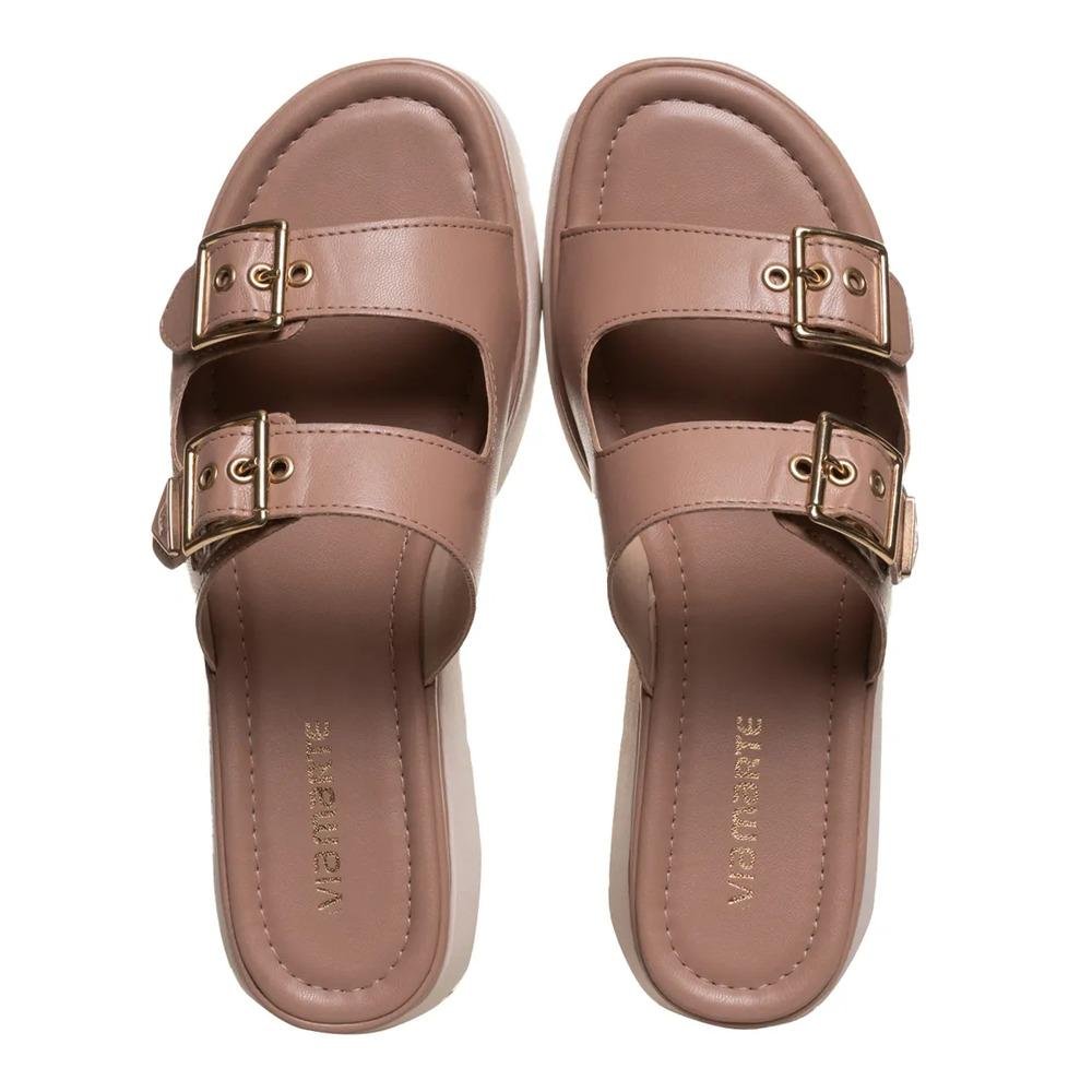 Tamanco Via Marte Anabela Fivelas Feminino Bege 4