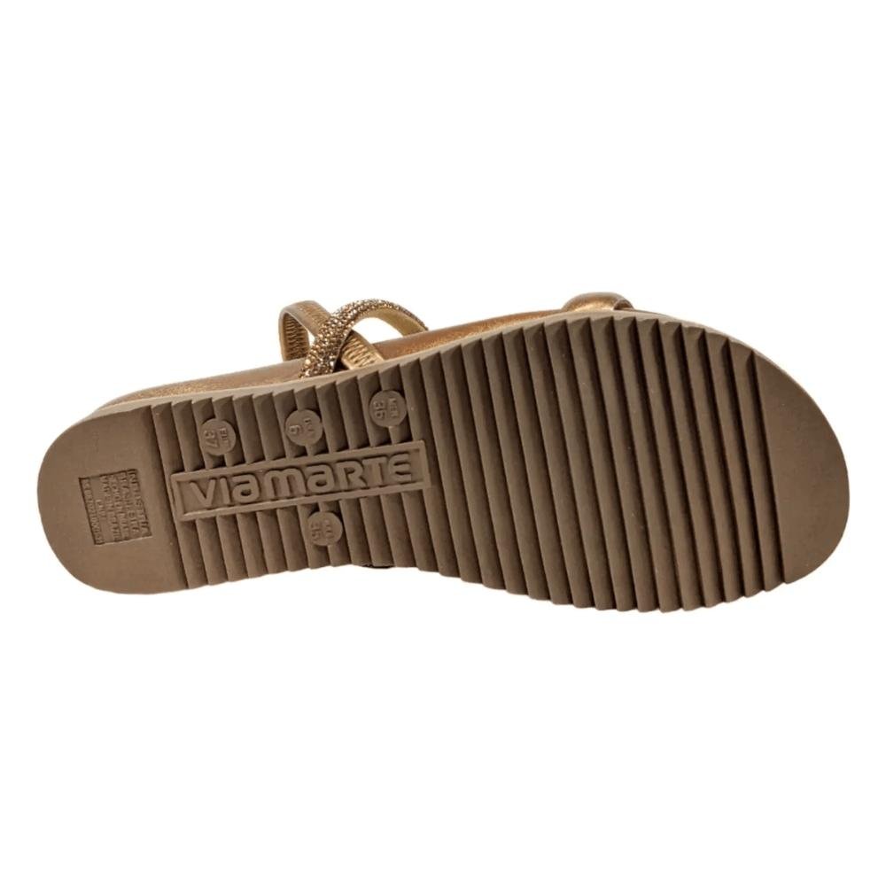 Sandália Via Marte Papete Elástico Feminina Bronze 6