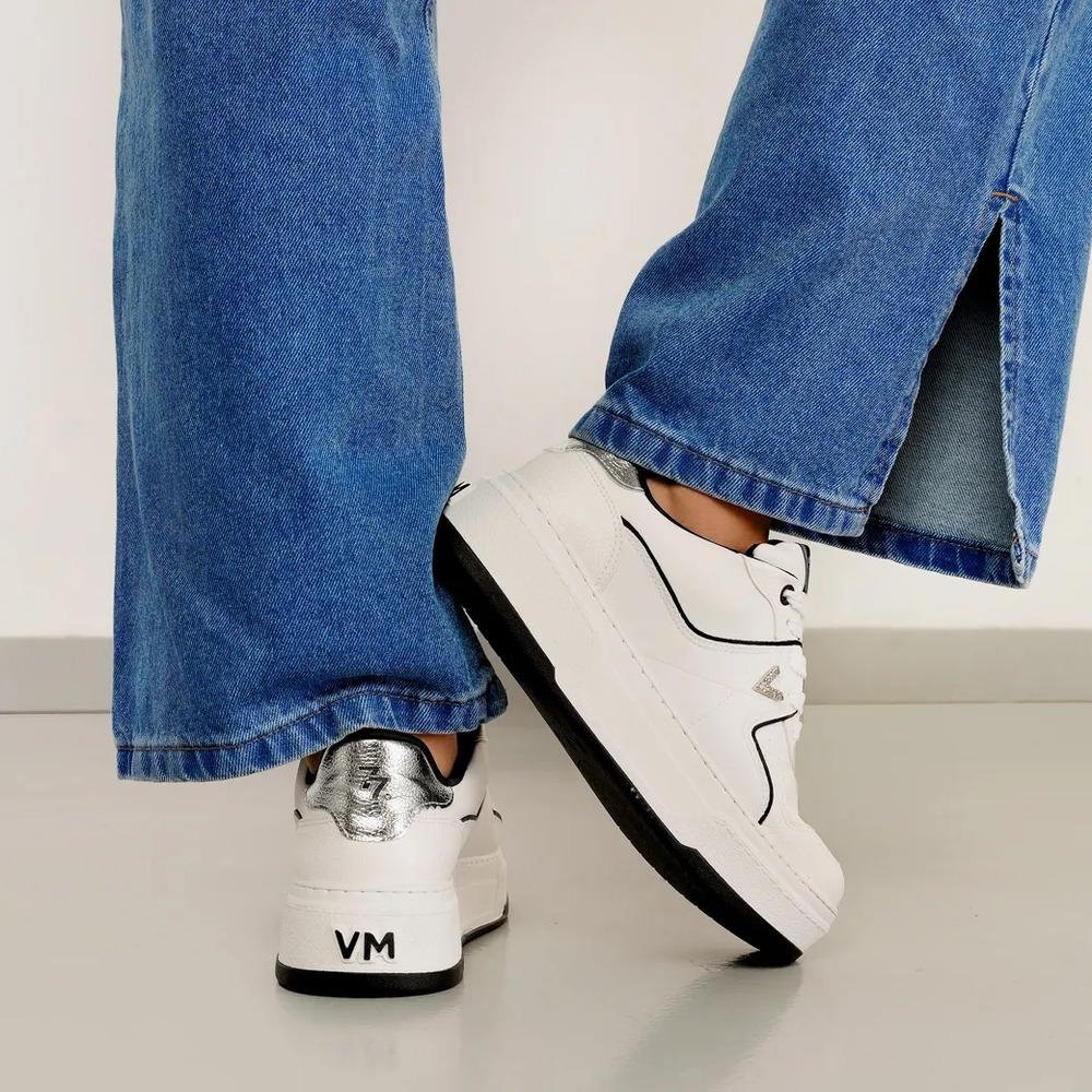 Tênis Via Marte Plataforma Feminino Branco/Preto 9