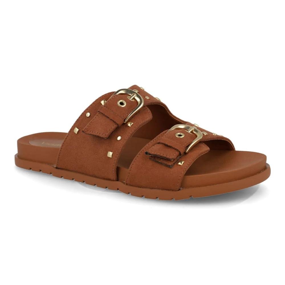 Sandália Via Marte Papete Camurça Fivela Feminina Marrom 2