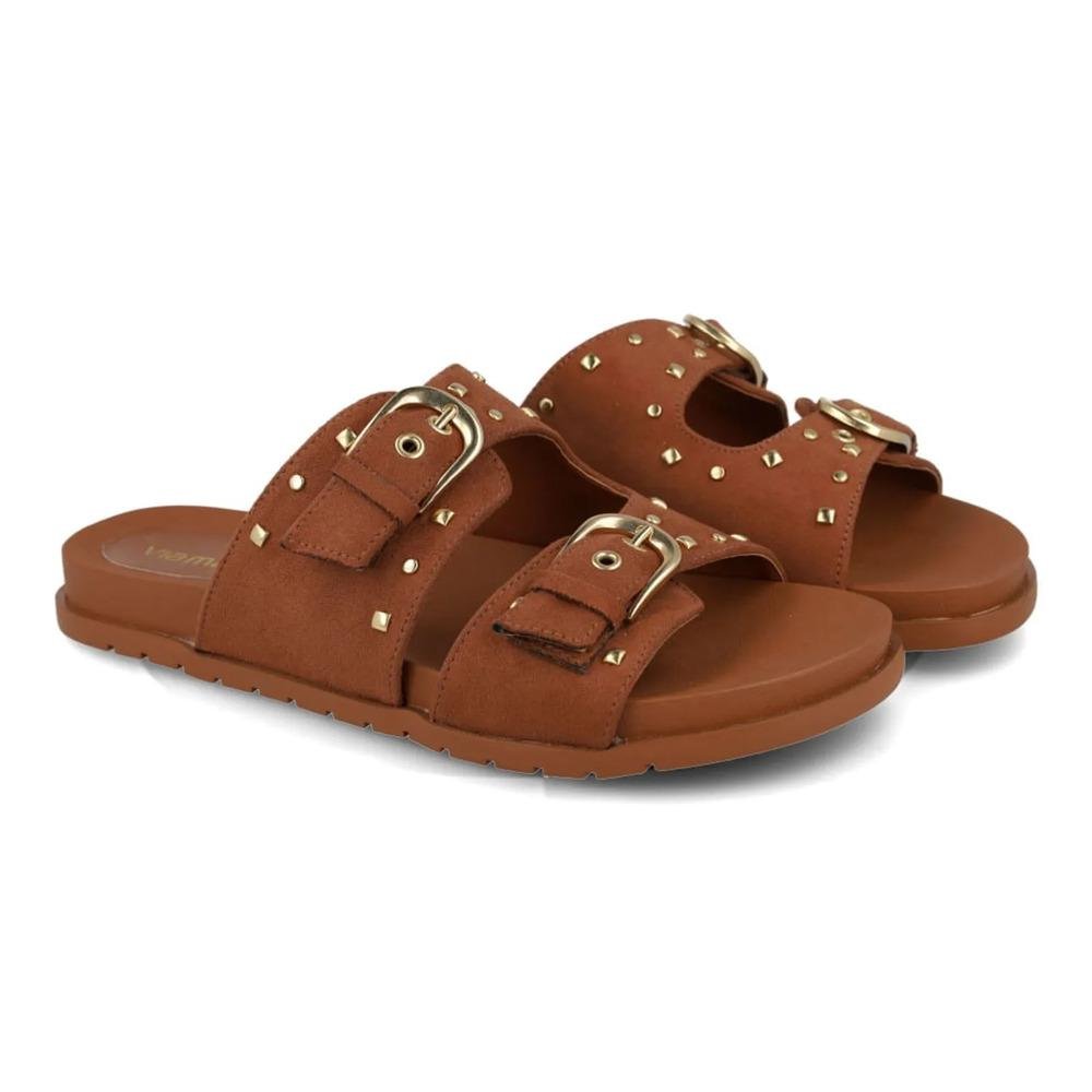 Sandália Via Marte Papete Camurça Fivela Feminina Marrom 3