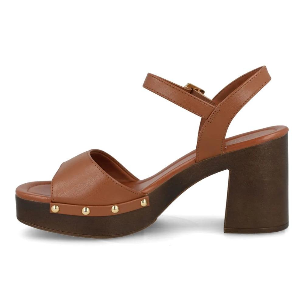 Sandália Via Marte Salto Bloco Feminina Marrom 2