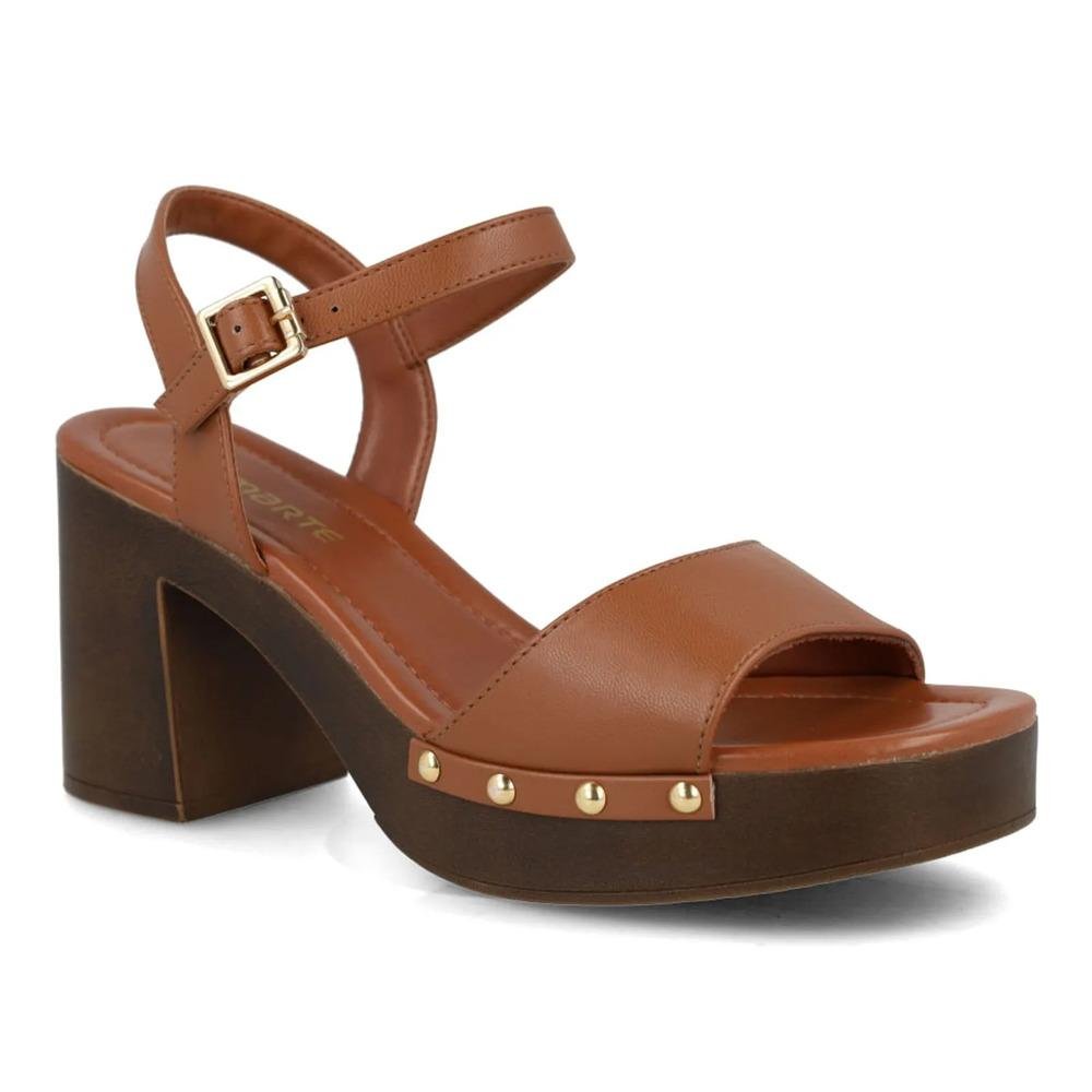 Sandália Via Marte Salto Bloco Feminina Marrom 3