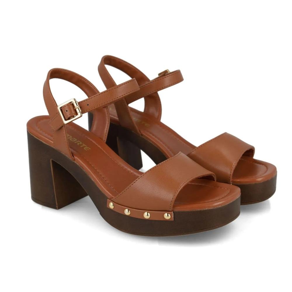 Sandália Via Marte Salto Bloco Feminina Marrom 4