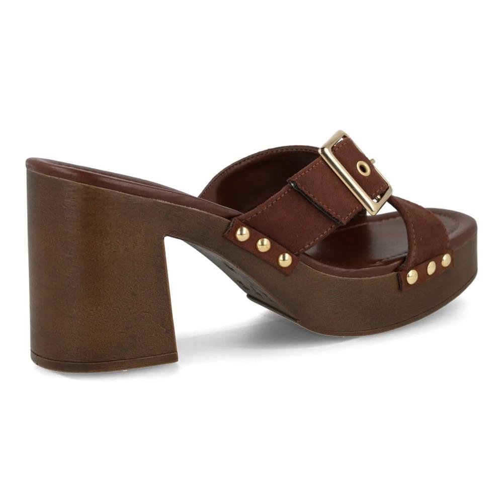 Tamanco Via Marte Tiras Cruzadas Feminino Marrom 4