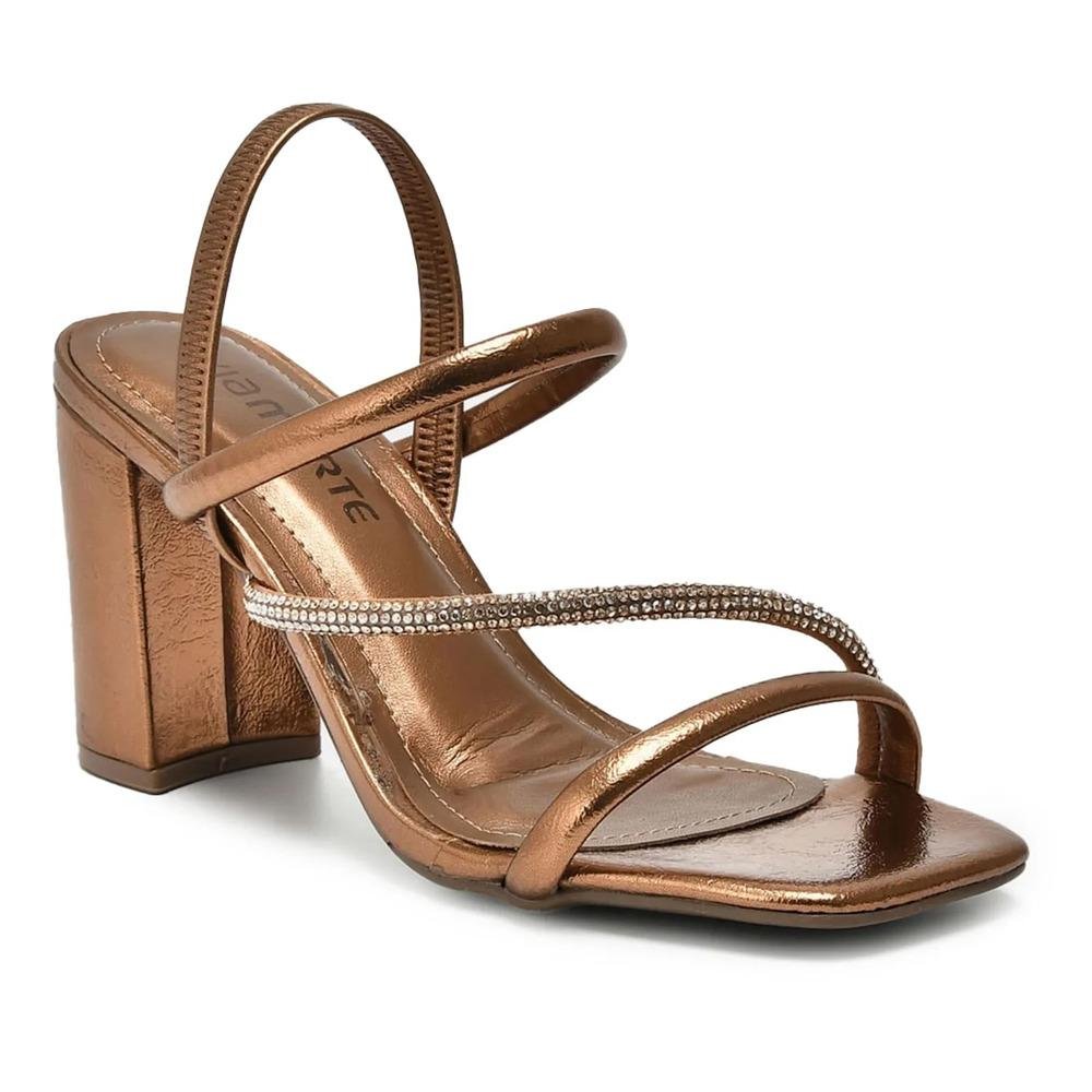 Sandália Via Marte Acabamento Brilhante Feminina Bronze 2