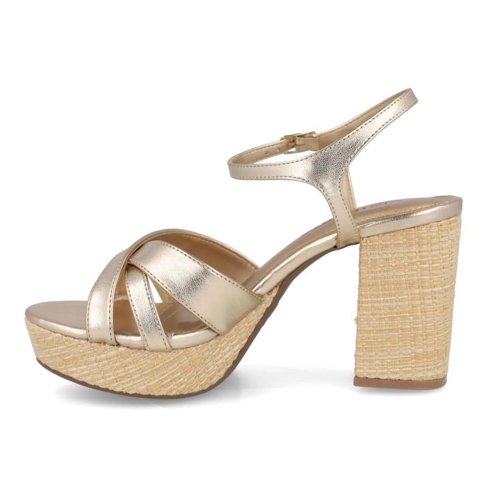 Sandália Via Marte Tiras Cruzadas Feminina Dourado 2
