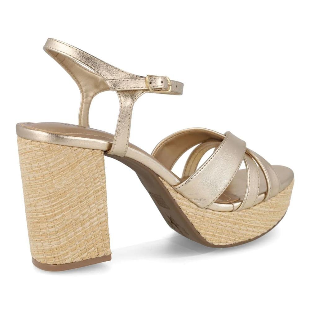 Sandália Via Marte Tiras Cruzadas Feminina Dourado 6