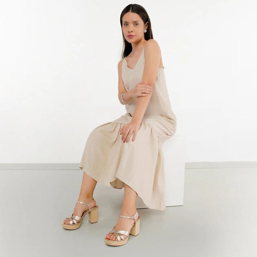 Sandália Via Marte Tiras Cruzadas Feminina Dourado 8