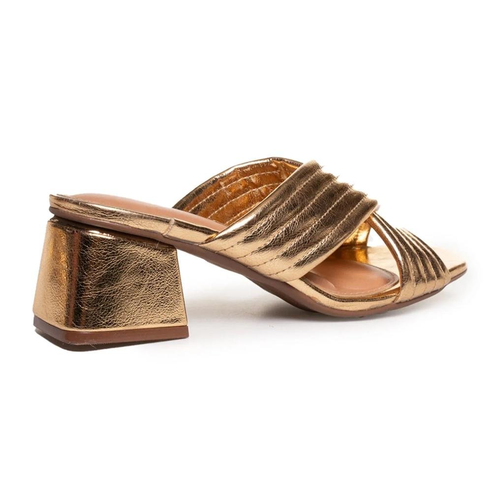 Sandália Vizzano Salto Grosso Feminino Dourado 6