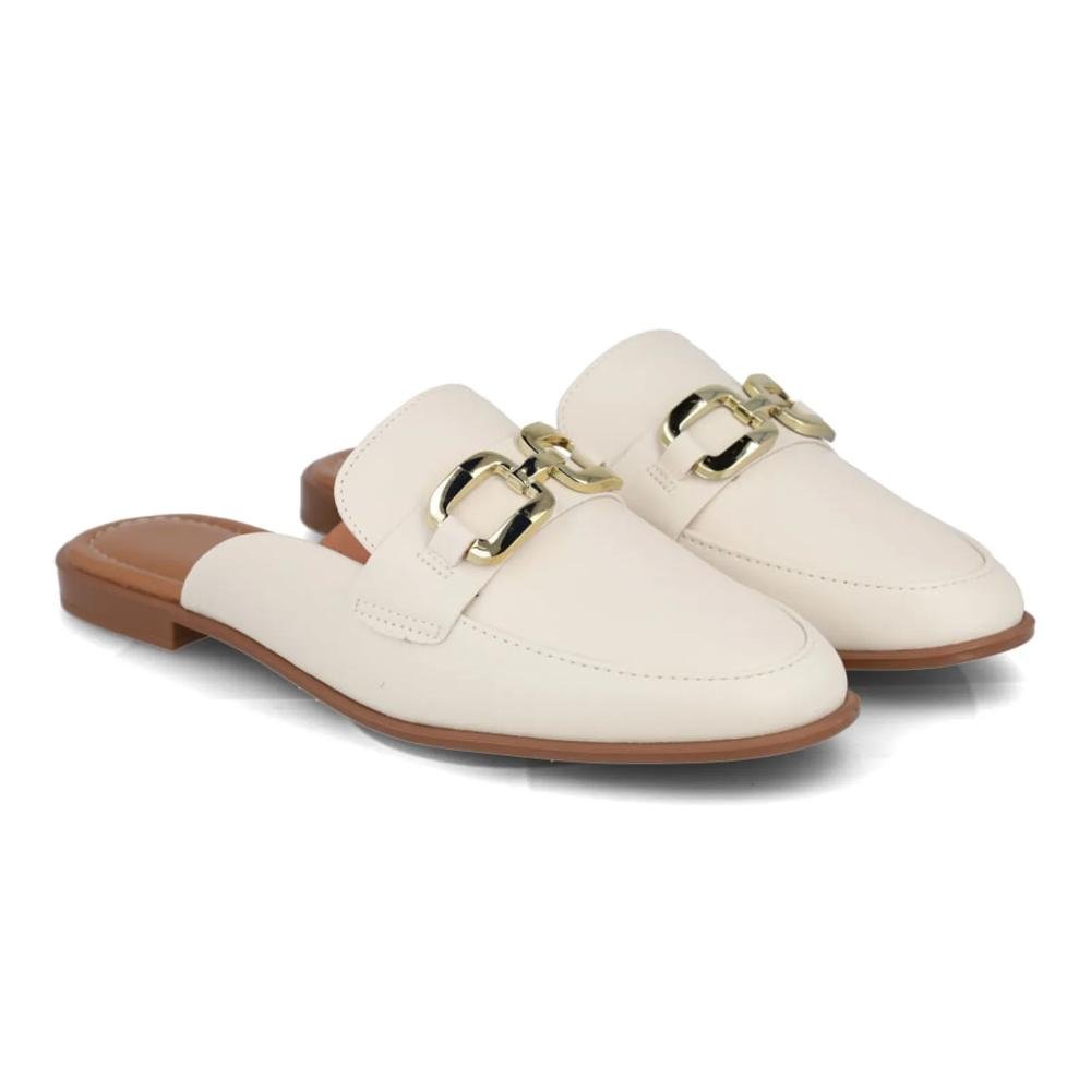 Sapato Mule Vizzano Fivela Feminino Branco 5
