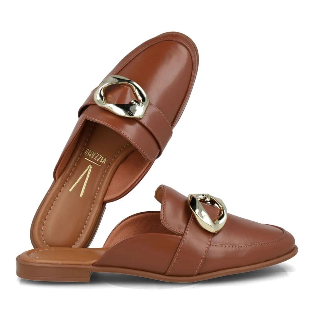Sapato Mule Vizzano Loaffer Feminino Marrom 4
