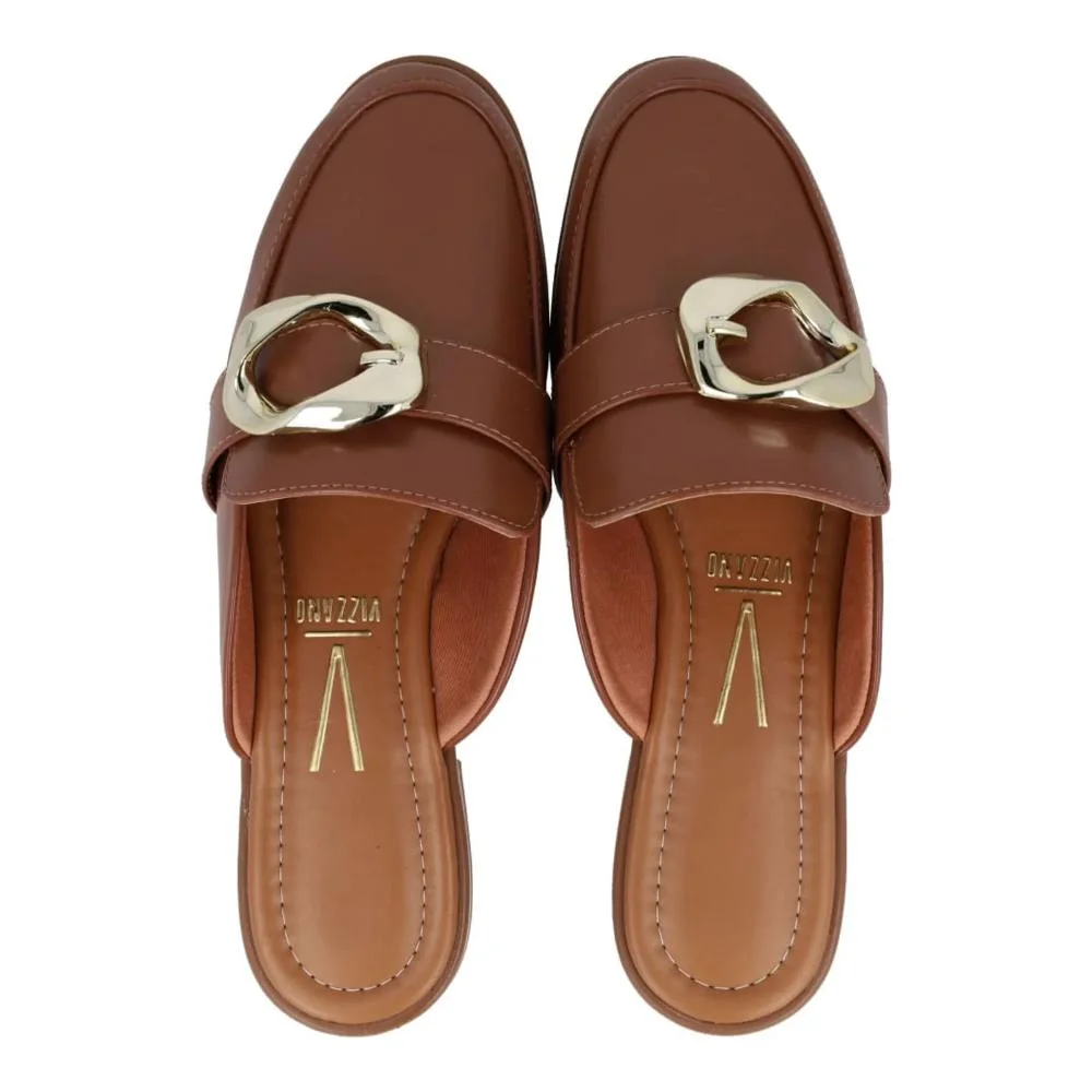 Sapato Mule Vizzano Loaffer Feminino Marrom 6