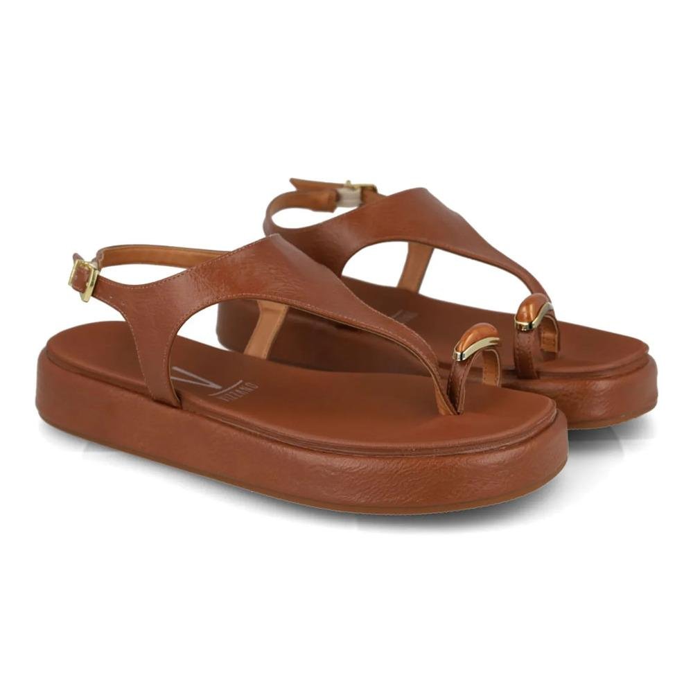 Sandália Vizzano Flat Tira Central Feminina Marrom 4