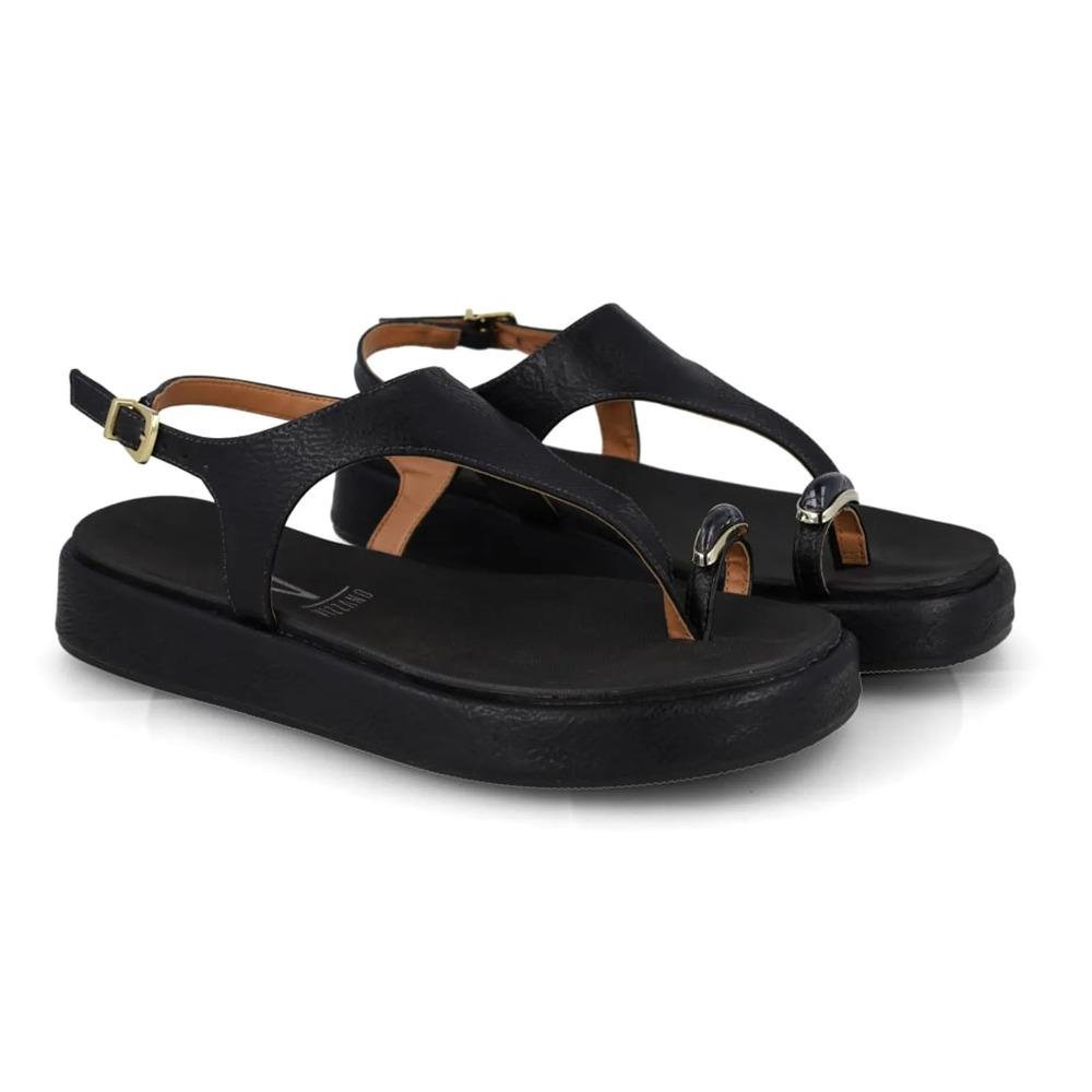 Sandália Vizzano Flat Tira Central Feminina Preto 4