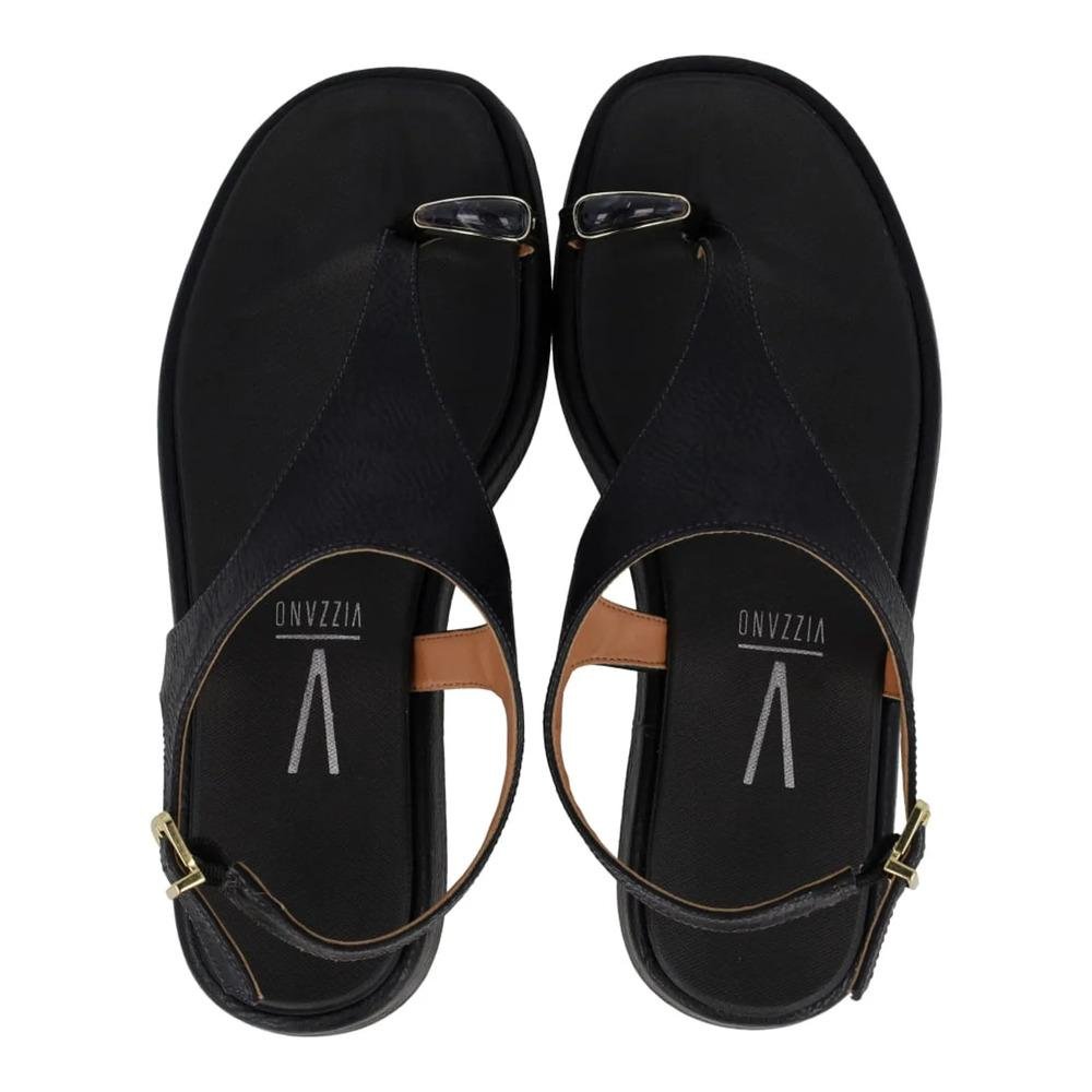 Sandália Vizzano Flat Tira Central Feminina Preto 7