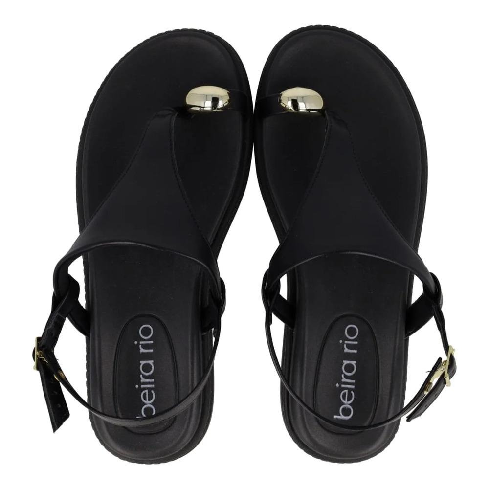 Sandália Beira Rio Tira Feminina Preto 7