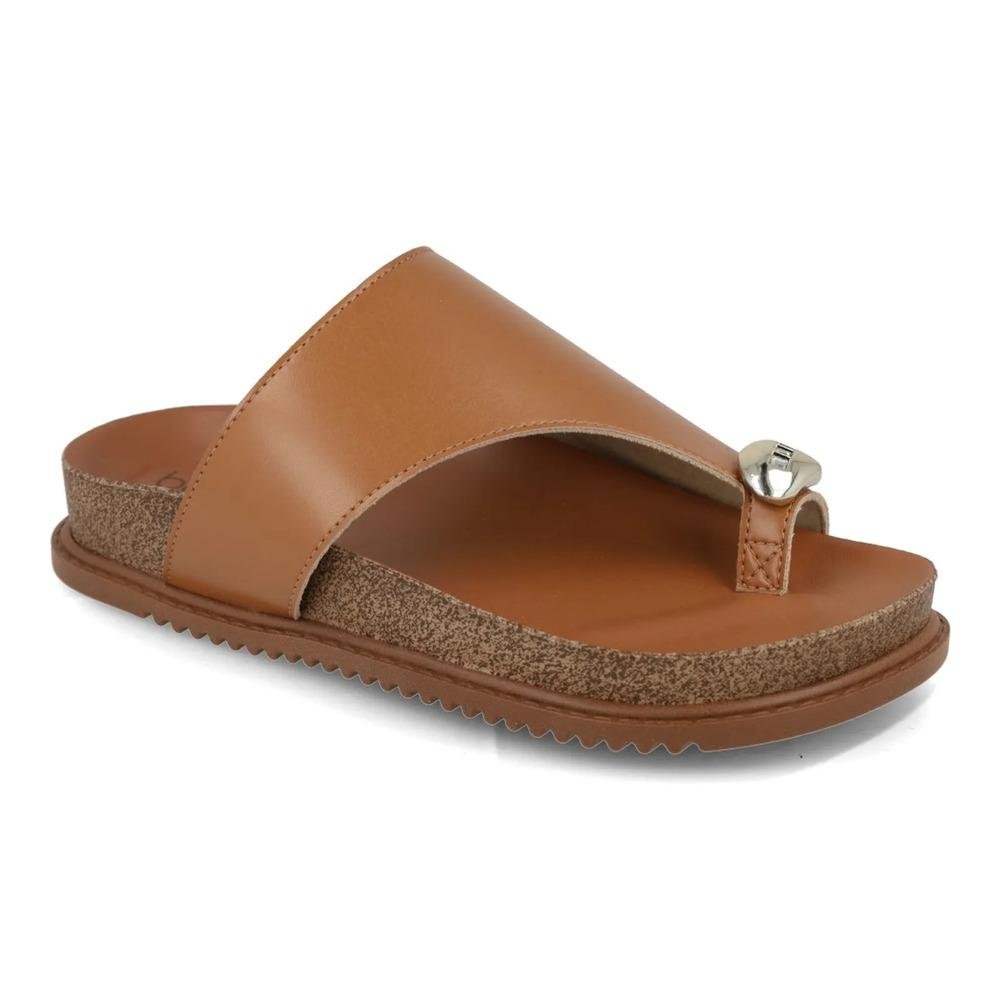 Sandália Beira Rio Rasteira Fivela Feminina Marrom 3