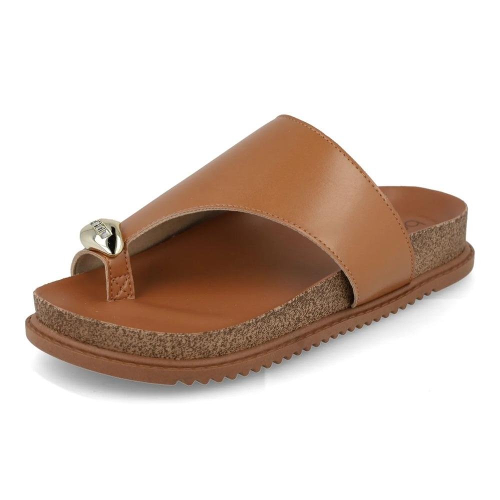 Sandália Beira Rio Rasteira Fivela Feminina Marrom 5