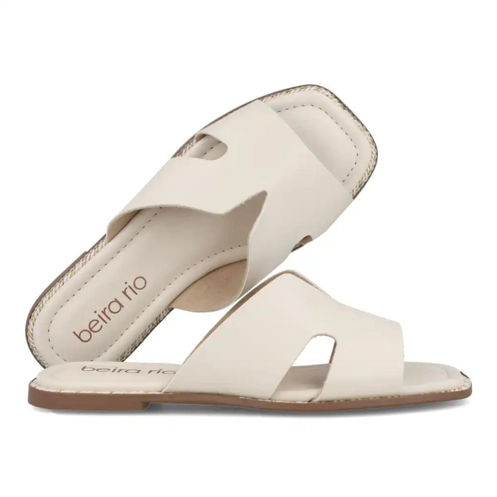 Tamanco Beira Rio Rasteira Feminino Off White 7