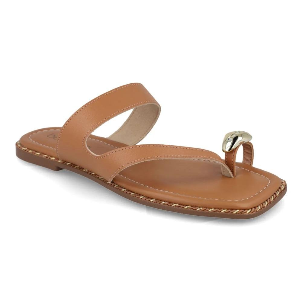 Sandália Beira Rio Rasteira Feminina Marrom 2