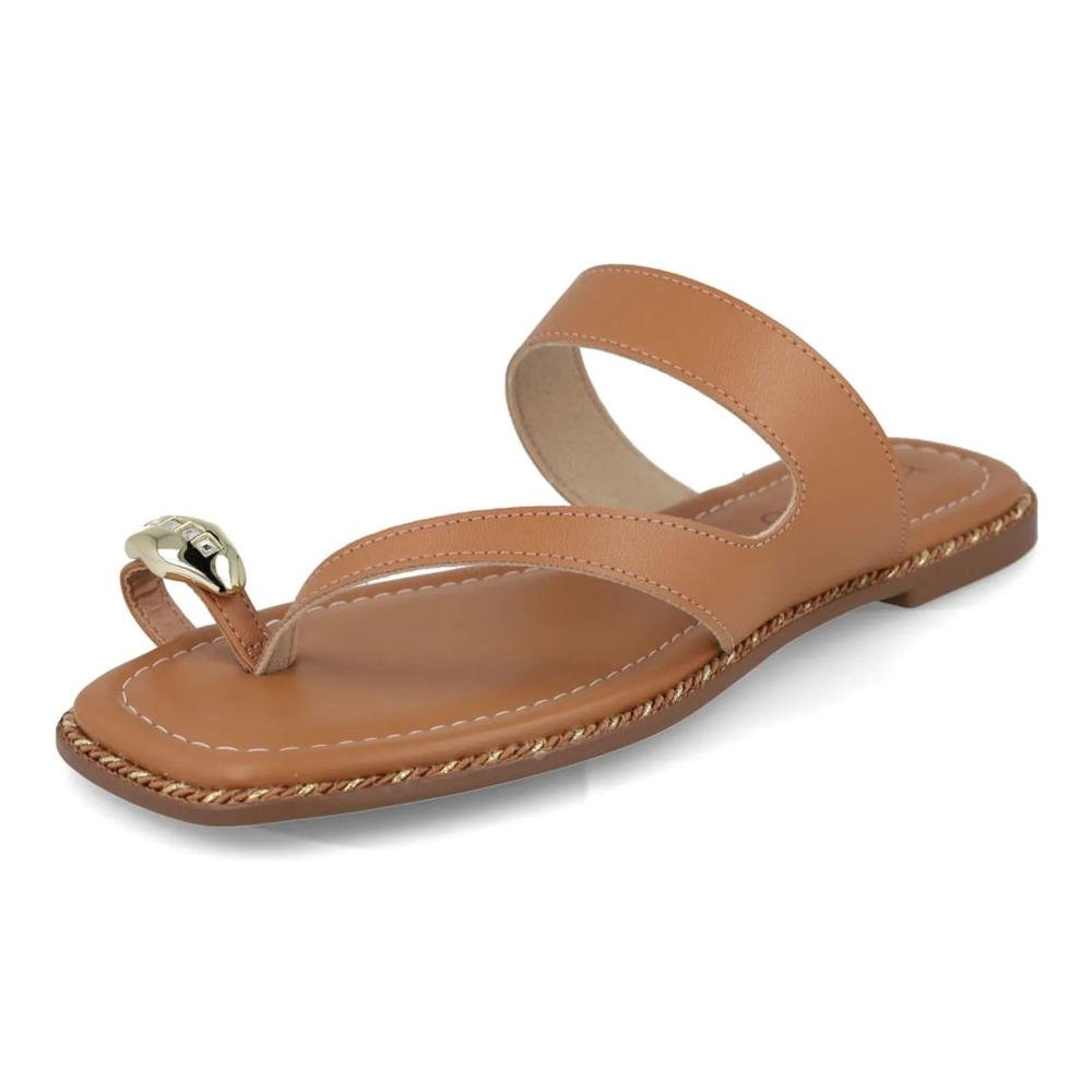 Sandália Beira Rio Rasteira Feminina Marrom 4