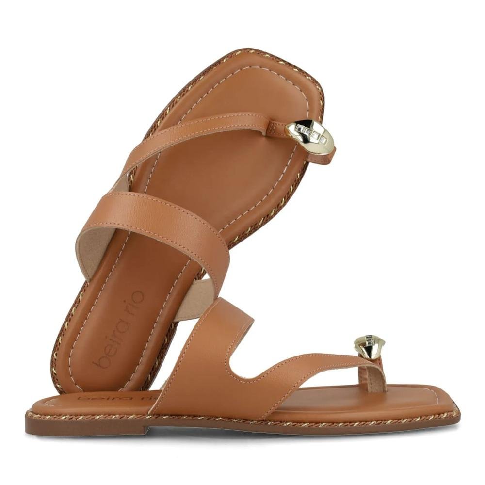 Sandália Beira Rio Rasteira Feminina Marrom 6