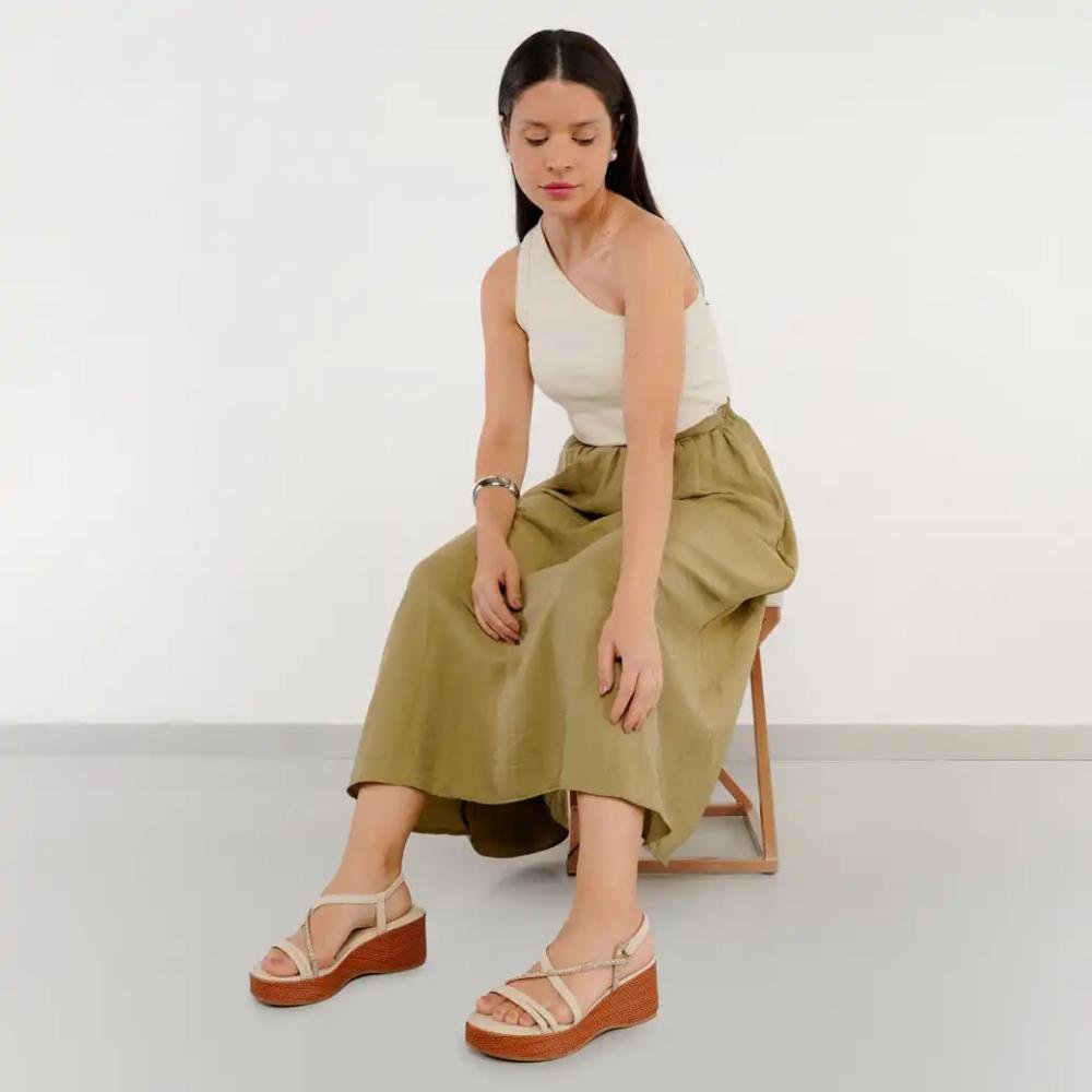 Sandália Mississipi Anabela Feminina Branco 8