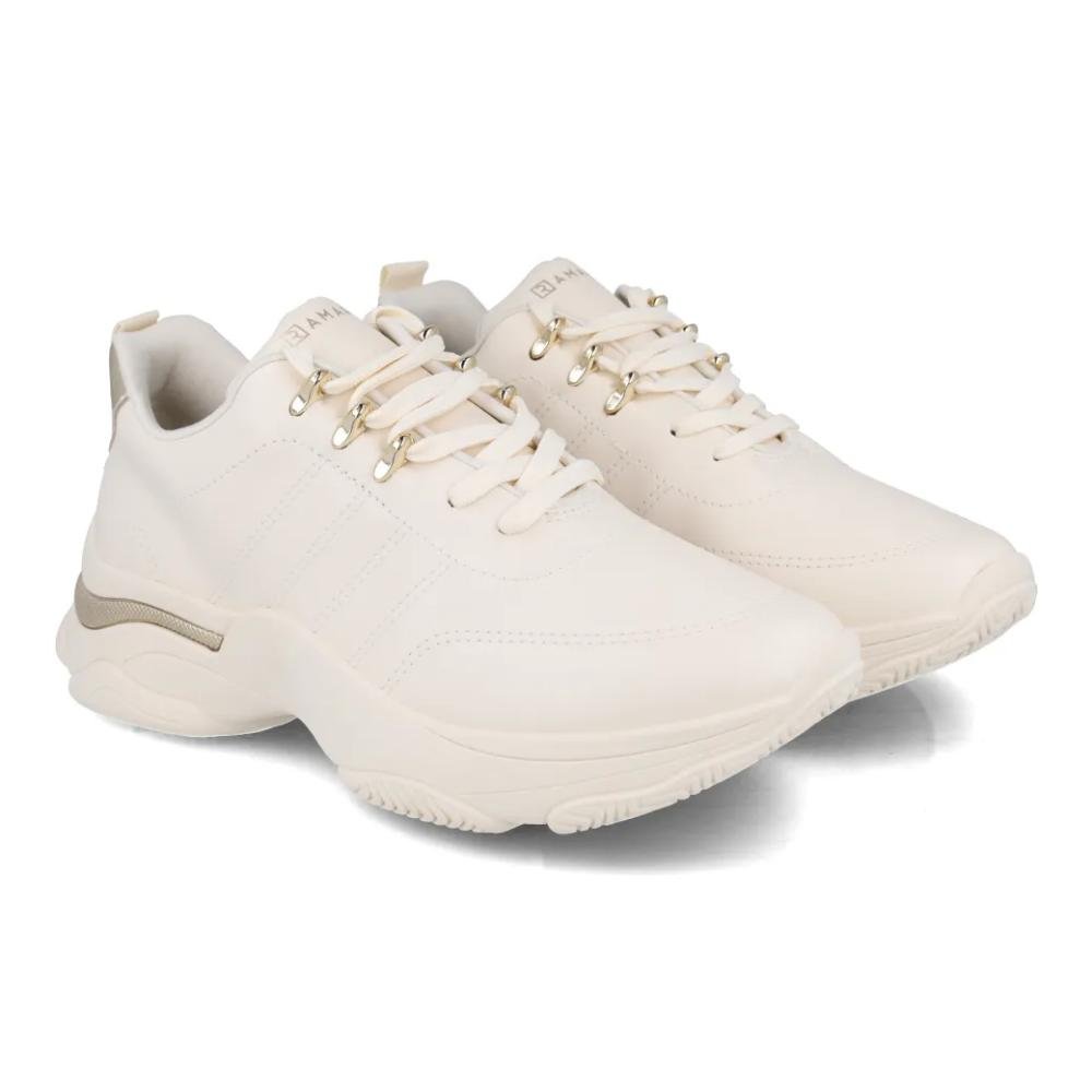 Tênis Ramarim Detalhe Metalizado Feminino Creme 4