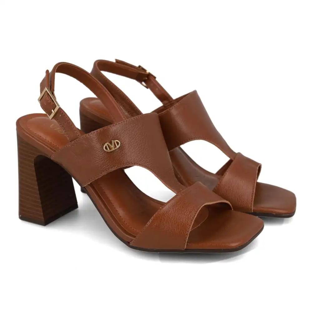 Sandália Via Marte Salto Bloco Feminina Marrom 4