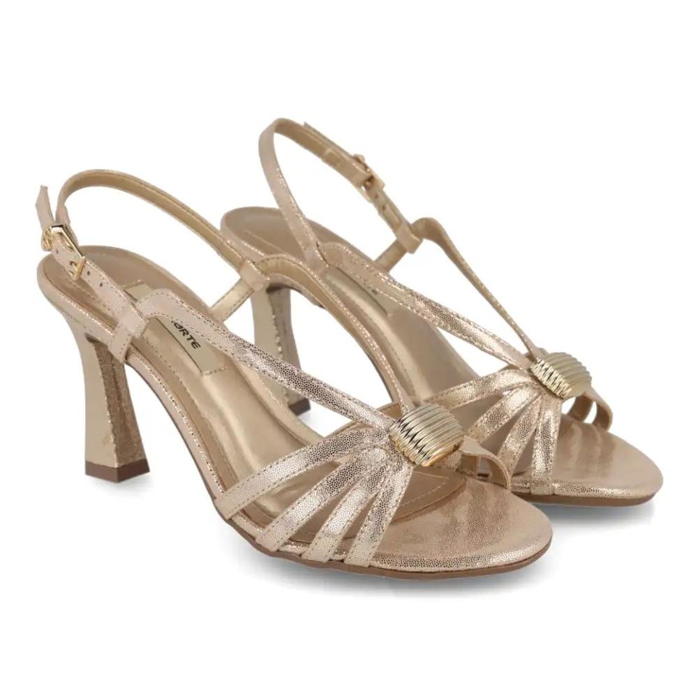 Sandália Via Marte Salto Feminina Dourado 3